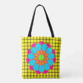 Funny Blume Power Bloom III + Ihr Backgr. Idee Tasche (Rückseite)