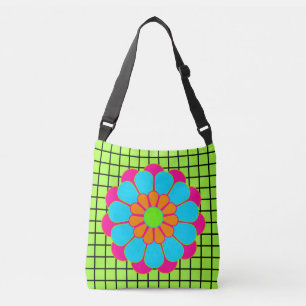 Funny Blume Power Bloom III + Ihr Backgr. Idee Tragetaschen Mit Langen Trägern