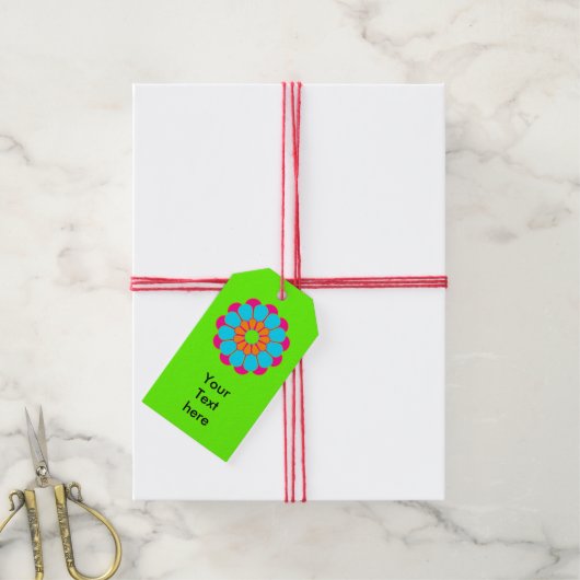 Funny Blume Power Bloom III + Ihr Text Geschenkanhänger (Mit Garn)