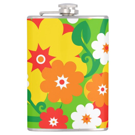 Funny Blume Power Wallpaper Flachmann (Vorderseite)