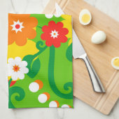 Funny Blume Power Wallpaper Geschirrtuch (Viertel Falte)