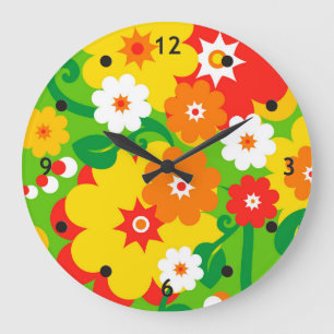 Funny Blume Power Wallpaper Große Wanduhr