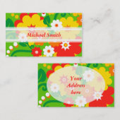 Funny Blume Power Wallpaper + Ihr Text Visitenkarte (Vorne/Hinten)