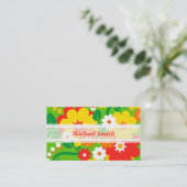 Funny Blume Power Wallpaper + Ihr Text Visitenkarte (Stehend Vorderseite)