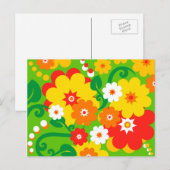 Funny Blume Power Wallpaper Postkarte (Vorne/Hinten)