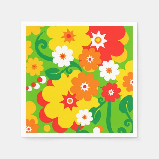 Funny Blume Power Wallpaper Serviette (Vorderseite)