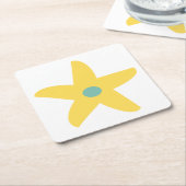 Funny Blume Rechteckiger Pappuntersetzer (angewinkelt)