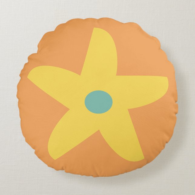 Funny Blume Throw Kissen (Vorderseite)