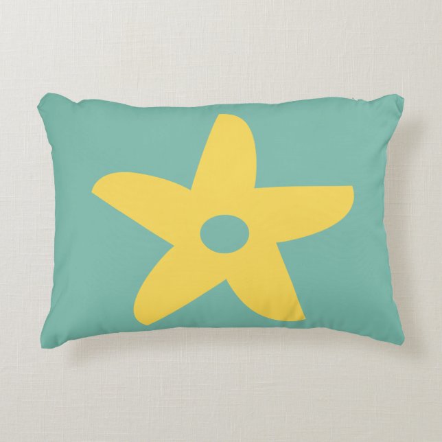 Funny Blume Throw Kissen (Vorderseite)