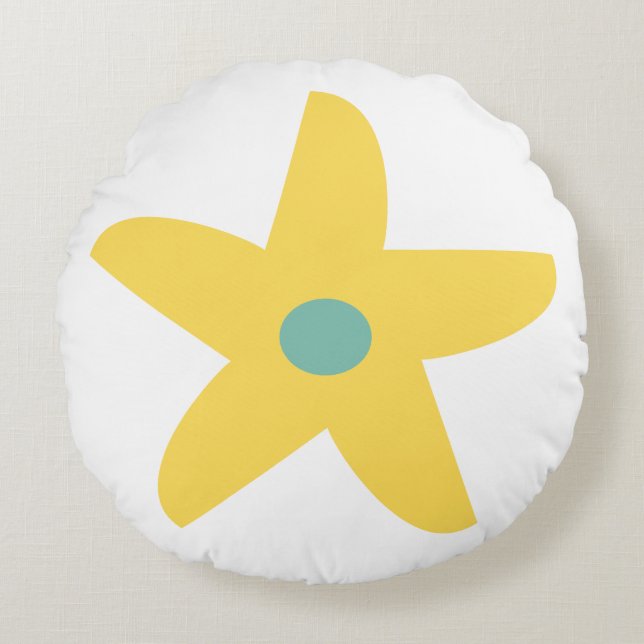 Funny Blume Throw Kissen (Vorderseite)