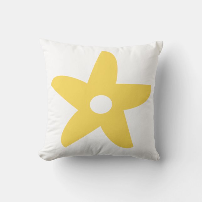 Funny Blume Throw Kissen (Vorderseite)