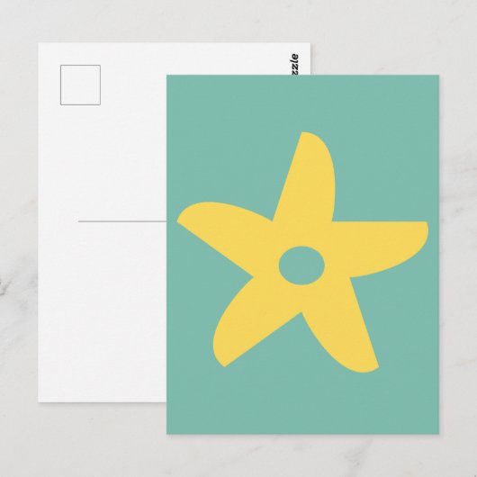 Funny Blume Throw Kissen Postkarte (Vorne/Hinten)