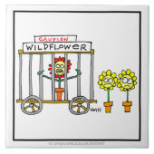 Funny Blume Wildblumen Cartoon Küche Tile Fliese (Vorderseite)
