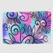 Funny Blumenart Golfhandtuch (Horizontal)