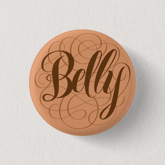 Funny Bly Button Kalligrafie Buchstaben pinback (Vorderseite)