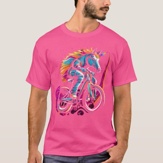 Funny Bmx Einhorn Bike Magic Bicycle Rider T-Shirt (Vorderseite)