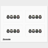 Funny Board Game Night , Mahjong Black Cat Rechteckiger Aufkleber (Blatt)