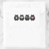 Funny Board Game Night , Mahjong Black Cat Rechteckiger Aufkleber (Tasche)