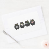 Funny Board Game Night , Mahjong Black Cat Rechteckiger Aufkleber (Umschlag)