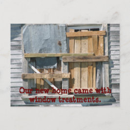 Funny Boarded Window Wir haben neue Adresskarten v Ankündigungspostkarte
