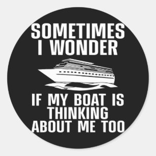 Funny Boat Art for Men Bootsport Bootsport Bo Runder Aufkleber