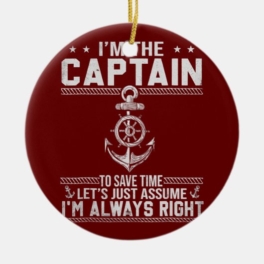 Funny Boat Captain Pontoon Captain Vater Papa Men Keramik Ornament (Vorne)