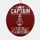Funny Boat Captain Pontoon Captain Vater Papa Men Keramik Ornament (Links)