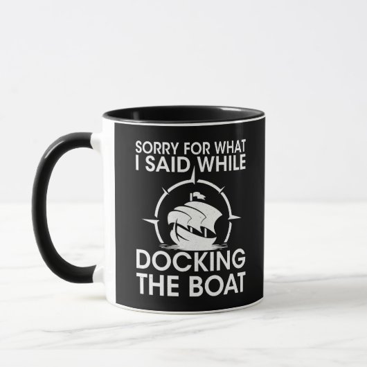 Funny Boat Was ich beim Docken des Bootes Geschenk Tasse (Links)