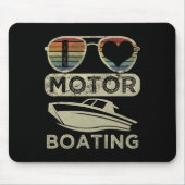 Funny Boater Zitat I Liebe Motorboot Motorbootfahr Mousepad (Vorne)