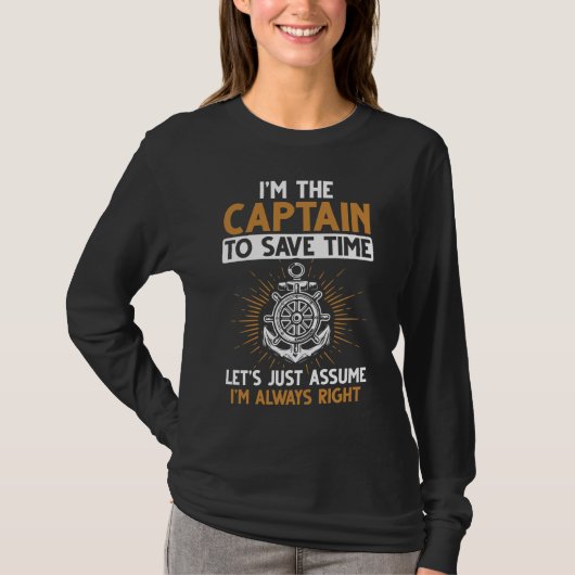 Funny Boating Captain Funny Sailing Jokes T-Shirt (Vorderseite)