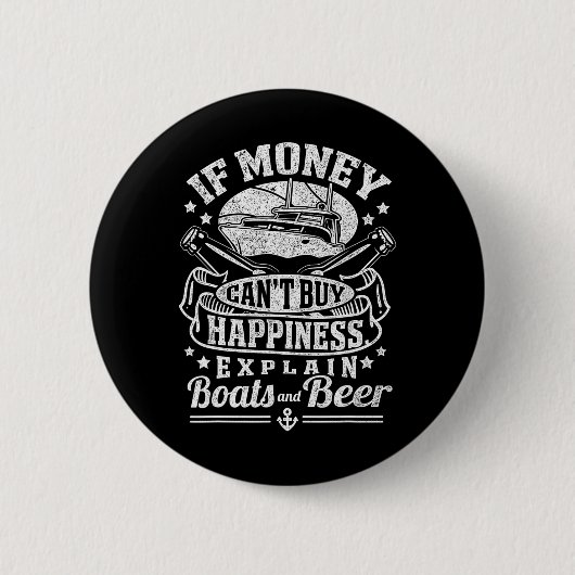 Funny Boating nautical Captain Boats and Biermänne Button (Vorderseite)