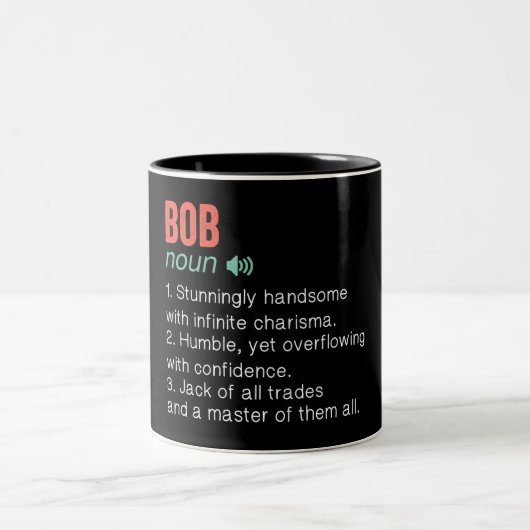 Funny Bob Definition Zweifarbige Tasse (Mittel)