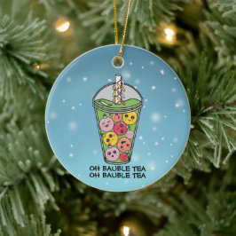 Funny Boba Bubble Tee Keramik Ornament