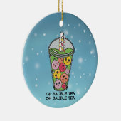 Funny Boba Bubble Tee Keramik Ornament (Rechts)