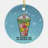Funny Boba Bubble Tee Keramik Ornament (Vorne)