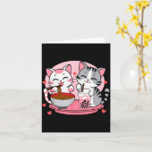 Funny Boba Ramen Cats Kawaii Anime Japan Cute Neko Karte (Gelbe Blume)