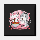 Funny Boba Ramen Cats Kawaii Anime Japan Cute Neko Magnet (Vorne)