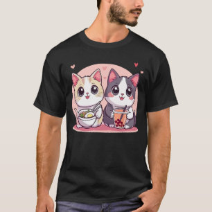 Funny Boba Ramen Cats Kawaii Anime Japan Niedlich  T-Shirt