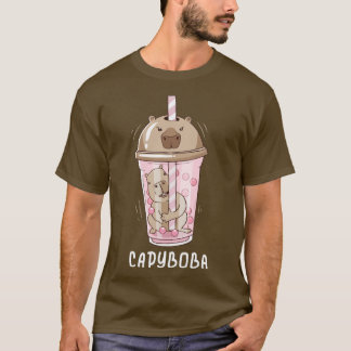 Funny Boba Tea Capybara Bubble Milk Tee Kawaii