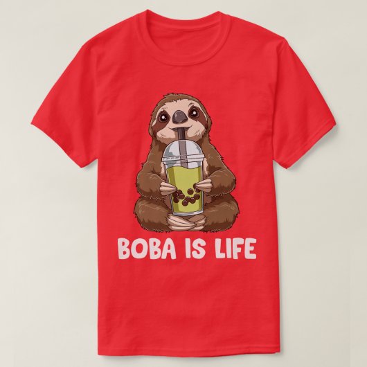 Funny Boba Tea - Kawaii Bubble Tea Sloth 930 T-Shirt (Design vorne)