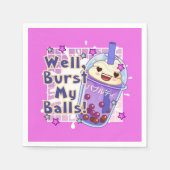 FUNNY BOBA TEA WELL BURST MEIN BALLS DECOUPAGE PAP SERVIETTE (Vorderseite)