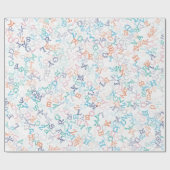 Funny Bobble Cartoon Letter Pattern Geschenkpapier (Flach)