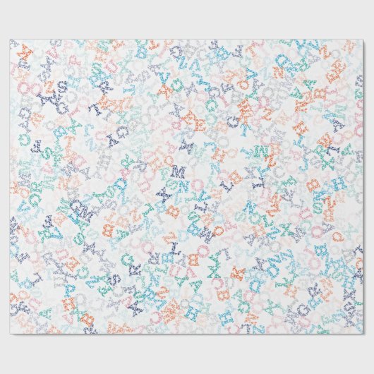 Funny Bobble Cartoon Letter Pattern Geschenkpapier (Flach)