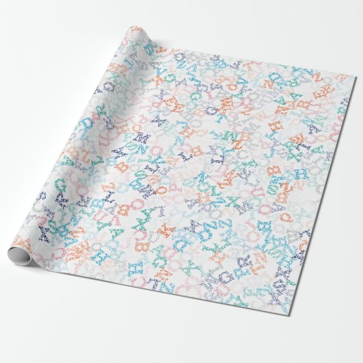 Funny Bobble Cartoon Letter Pattern Geschenkpapier (Ungerollt)