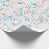 Funny Bobble Cartoon Letter Pattern Geschenkpapier (Ecke)