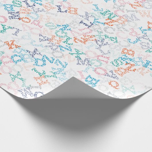 Funny Bobble Cartoon Letter Pattern Geschenkpapier (Ecke)