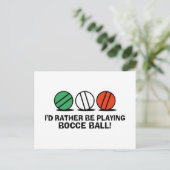 Funny Bocce Ball Postkarte (Stehend Vorderseite)
