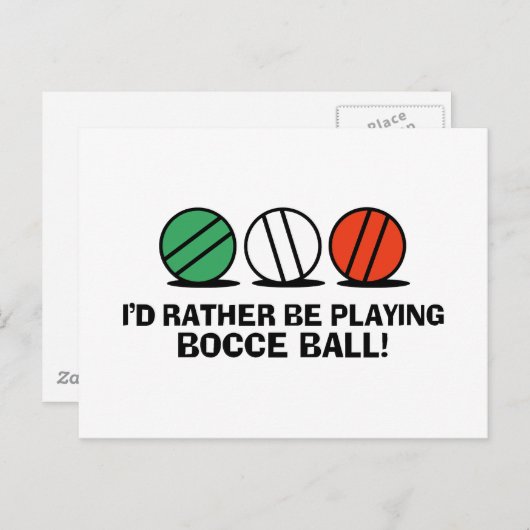 Funny Bocce Ball Postkarte (Vorne/Hinten)