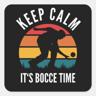 Funny Bocce Balls Player Boules Team Quadratischer Aufkleber