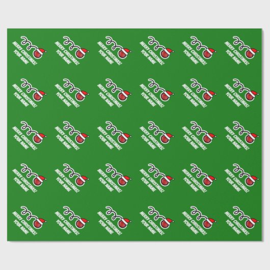 Funny Boccia Ball mit Weihnachtsmannmütze Weihnach Geschenkpapier (Flach)